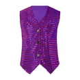 thumbnail image 3 of PMVFHDE Veste de Danse à Paillettes pour Enfants pour Performance sur Scène et Fête de Rue Violet, 6-7 Ans, 3 of 5