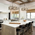 thumbnail image 5 of LNC 3-Light Drum Wood Chandelier Rustic&Farmhosue Style for Kitchen Island, 5 of 11