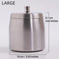 thumbnail image 2 of Large Ashtray with Lid for Cigarette, Stainless Steel Smokeless Odorless Windproof Ash tray for Home Office Tabletop Outside Patio Outdoor Balcony(3.93"x3.2"x3.82"), 2 of 10