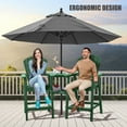 thumbnail image 6 of Tall Adirondack Chairs Set of 2，Outdoor Adirondack Barstools with Double Connecting Tray Patio Stools Weather Resistant for Outdoor Deck Lawn Pool Backyard, Green, 6 of 7
