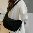 thumbnail image 3 of HUISZJ Shoulder Bag Half Moon Bag, Large Capacity Crossbody Bag, Adjustable Strap Shoulder Bag for Travel Commute Work (Black), 3 of 10