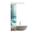 thumbnail image 3 of MYPOP Ocean Waves Shower Curtain Tropical Island Decor, Beach in Sunset Time Polyester Fabric Bathroom Shower Curtain 36 X 72 Inches, Navy Blue White, 3 of 3