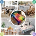 thumbnail image 4 of Colorful Rainbow Checkered Pattern Rectangle Tablecloth 60"x84",Waterproof Polyester Rectangle Table Cloth, Wipeable Spillproof Polyester Tablecloth for Dining, Camping, Indoor and Outdoor, 4 of 5