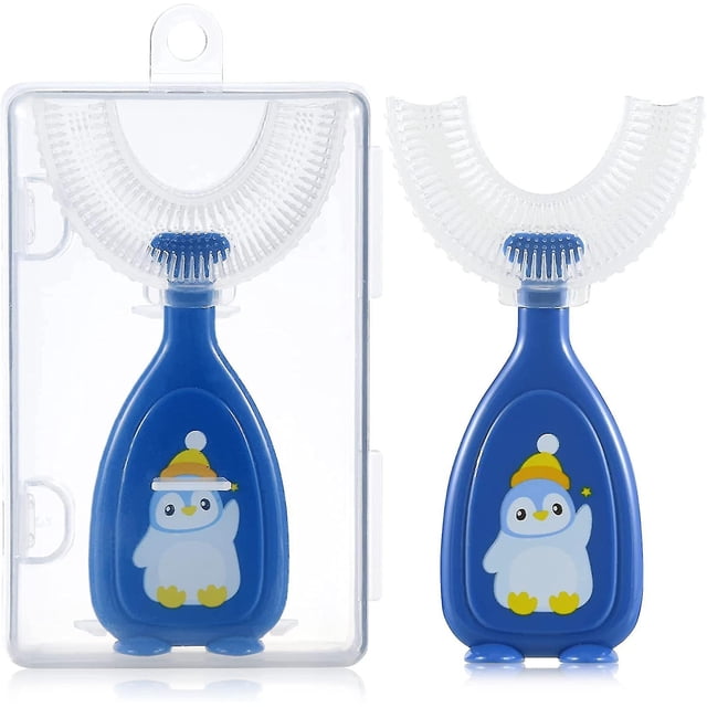Kids U Shaped Toothbrush W/ Case, Kids Baby Toddlerinfantu Toothbrush For 360 Oral Cleaning Teeth Whitening Gums Massage, Replable U Shaped Toothbr