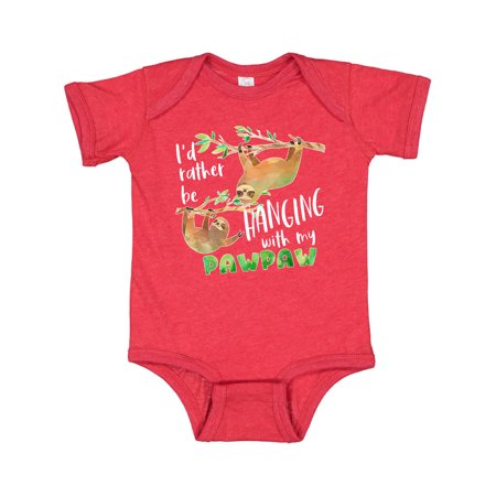 

Inktastic Id Rather Be Hanging with my Pawpaw- Cute Sloths Gift Baby Boy or Baby Girl Bodysuit