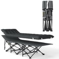 thumbnail image 1 of Outsunny Camping Cot for Adults with Cushion, Folding Bed, Black, 1 of 10