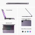 thumbnail image 4 of Funda con teclado edaiser giratoria para iPad de 11" con retroiluminación morada, 4 of 6