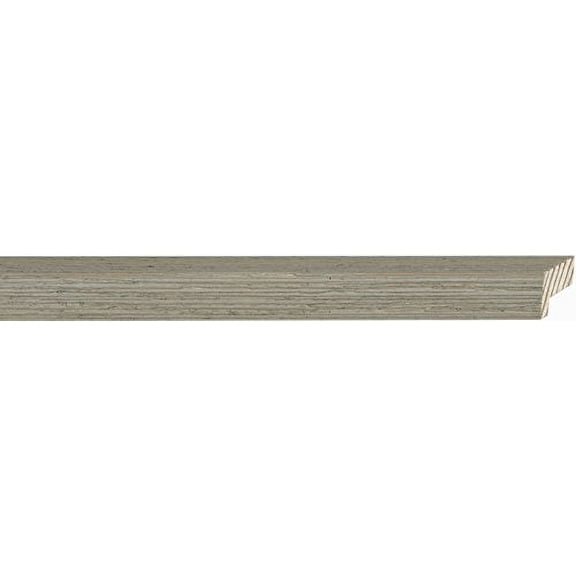 Picture Frame Moulding (Wood) 18Ft Bundle - Distressed/Aged Contrast Grey Finish - 0.875" Width - 1