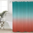 thumbnail image 5 of Red Cyan Shower Curtain, 72" x 72", Turquoise Gradient Waterproof Bathroom Curtain Washable Shower Curtain Set with 12 Hooks, 5 of 6