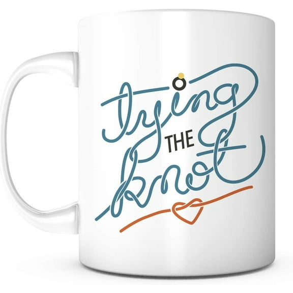 Tying The Knot Bride/Groom Gift Idea, Bachelor Party Favor For Men, Wife/Husband Gift Mug, Bride-to-be Gift, Gift for Couples Engagement , Bride/Wife Mug, Engaged Knot Coffee Mug, Fiance Mug Gift