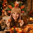 thumbnail image 4 of Thanksgiving Turkey Knitted Hats Adult Turkey Cap for Women Men Thanksgiving Night Event Dress-up Cosplay Costume Accessories, 4 of 5