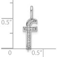 thumbnail image 3 of 14K White Gold Diamond Lower Case Letter F Initial Pendant (Width 6.12) (Length 18.82) - Jbsp, 3 of 5