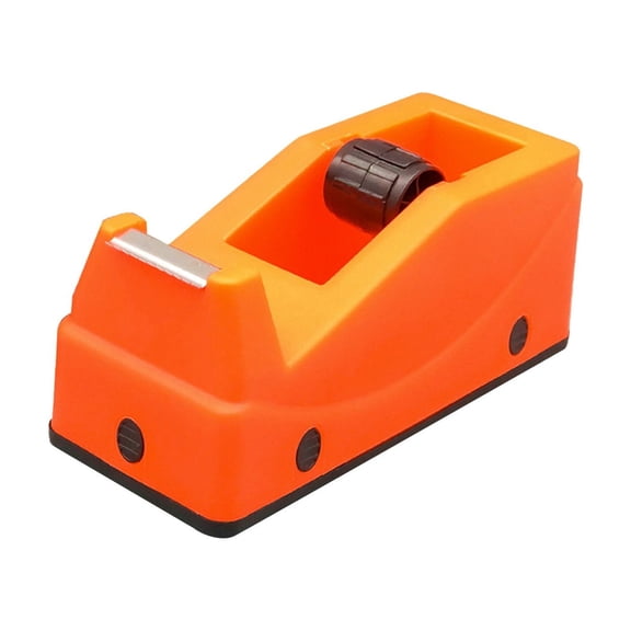 Lilixerw Heavy-Duty Tape Dispenser with Non-Slip Base & Blade,Quick-Release Roller for Smooth Cutting,Compact Cutter Holder for Office,Home,Packing,Craft,5.83x2.52x2.56in,Orange