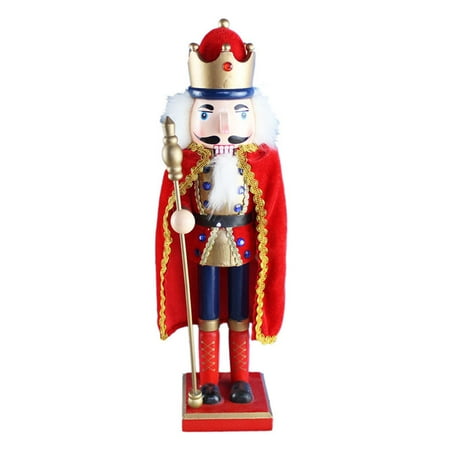 

OOKWE Traditional Wooden Nutcracker 38cm Tall Christmas Decorative Nutcracker King Nutcracker Figure Soldier Nutcracker Statue