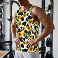 thumbnail image 5 of Lsque Cute Cow Print Sunflower C Pattern Mens Tank Tops Muscle Athletic Quick Dry Sleeveless Workout Fitness T Shirts Beach Tank Top, Loose-fit Sleeveless Shirt for Men-4X-Large, 5 of 7