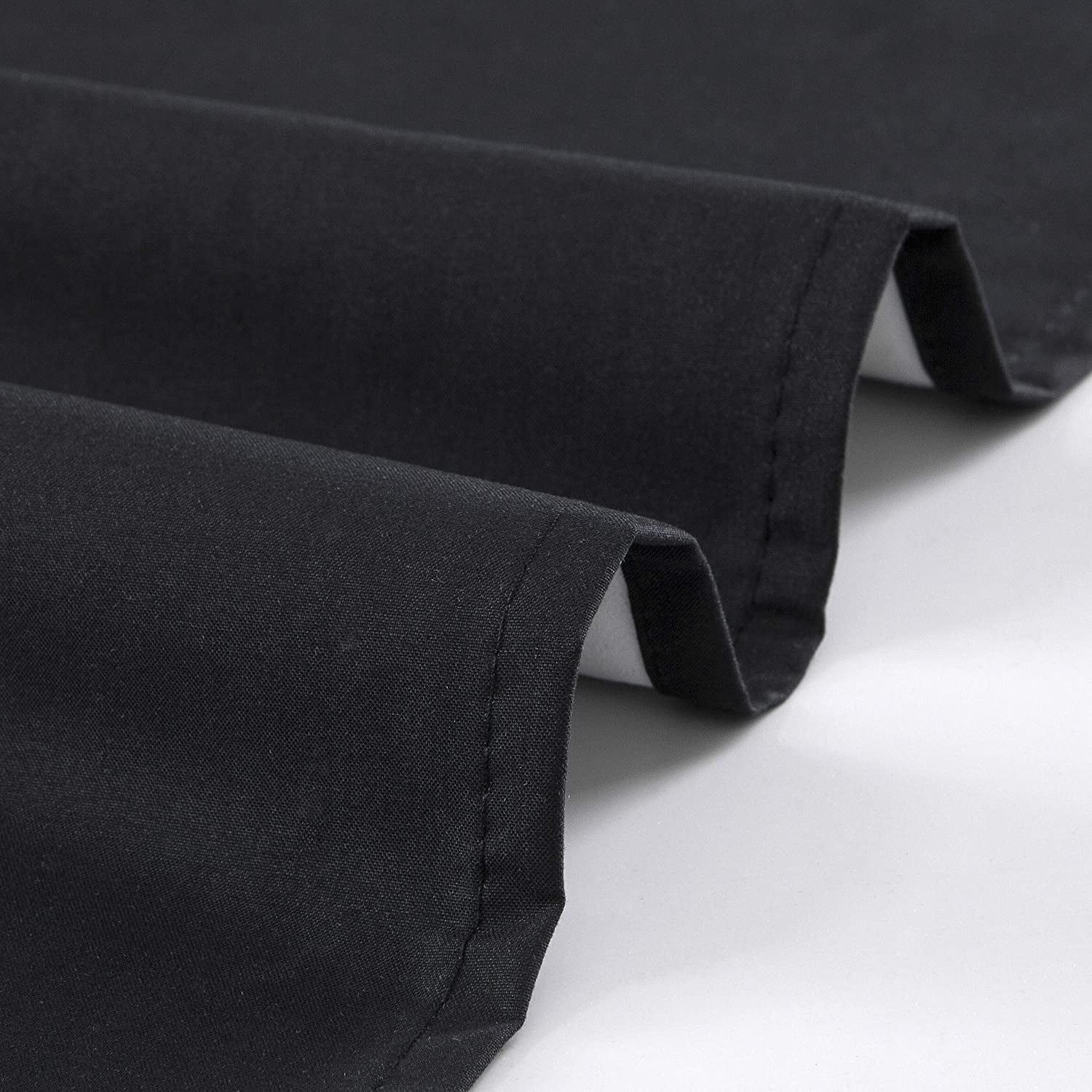 2 Piece 100% Blackout Rod Pocket Window Panel Curtain Drape Set 52"W x 63"L, Black