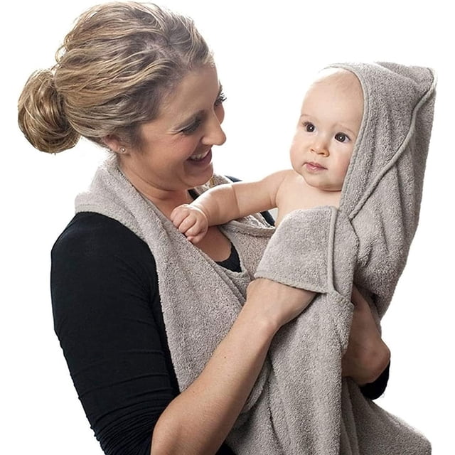 Toalla de baño para bebé, delantal con capucha de algodón peinado, capa, toalla para niños, toalla absorbente con capucha, toalla suave para bebé, regalo para recién nacido, 90*90cm
