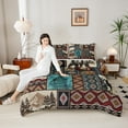 thumbnail image 5 of Feelyou Vintage Boho Aztec Bedding Comforter Set for Men, Hippie Rustic Bear Twin Comforter Sets, Southwestern Theme Reversible Bedding Set, Super Cozy Room Decor, 2pcs, 5 of 9