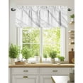 thumbnail image 2 of Curtain Valance for Windows,White Marble Grey Stripe Abstract Art Kitchen Valances Rod Pocket Short Curtains,Agate Gradient Style Window Treatment Panel for Bedroom Bathroom 60"x18", 2 of 7