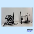 thumbnail image 3 of Handmadetneonsign Wolf Metal Bookends, Wolf Name Bookend, Wolf Animal Table Bookshelf Decor 78423, 3 of 4