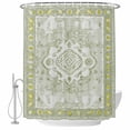 thumbnail image 2 of Sage Green Waterproof Fabric Shower Curtain,Boho Retro Decorative Abstract Floral Ethnic Waterproof Fabric Shower Curtain for Bathroom Curtains Bathtubs Shower Curtains with 12 Hooks Extra Long 72x84, 2 of 8