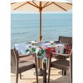 thumbnail image 2 of Outdoor Tablecloth with Umbrella Hole and Zipper, Blue Snowman Square Table Cloth 54x54 Inch Waterproof Tablecloth, Christmas Poinsettia Winter Snowflake Picnic Table Cover for Patio Camping, 2 of 7