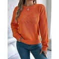 thumbnail image 4 of Sweaters for Women Fall Fashion 2025 Trendy Long Sleeve Pullover Lantern Knit Sweater Tops Orange Color L, 4 of 8