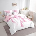 thumbnail image 2 of Erosebridal Girls Pink Bow Bedding Comforter Set, K Letter Full Bedding Set, Princess Style Bedroom Decor, Pink Reversible 7 Pieces, 2 of 6