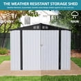 thumbnail image 4 of ModFusion 7x5ft Weatherproof Metal Storage Shed, Lockable Ventilated Outdoor Tool Shed for Backyard Patio Lawn, White, 4 of 10