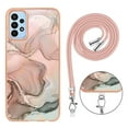 thumbnail image 7 of Case for Samsung Galaxy A53 5G, Adjustable Detachable Crossbody Strap Neck Strap Silicone Bumper Marble Painted TPU Ultra Thin Shockproof Protective Phone Case Cover for Galaxy A53 5G, Rosegold, 7 of 7