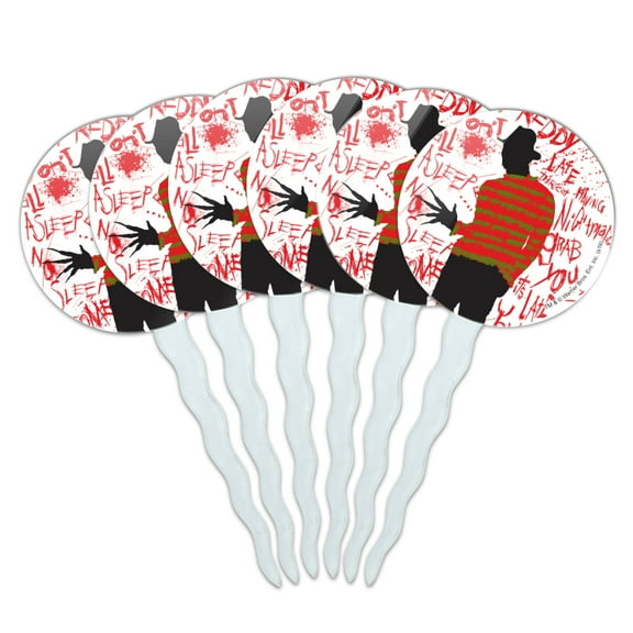 A Nightmare on Elm Street Freddy Cupcake Picks Toppers Decoration Set of 6