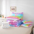 thumbnail image 5 of Homewish Initial K Letter Twin Bedding Sets 7-Piece for Kids, Kawaii Stars Love Heart Bedding Comforter Set, Dreamy Rainbow Reversible Sheet Sets, Breathable Home Decor, 5 of 7