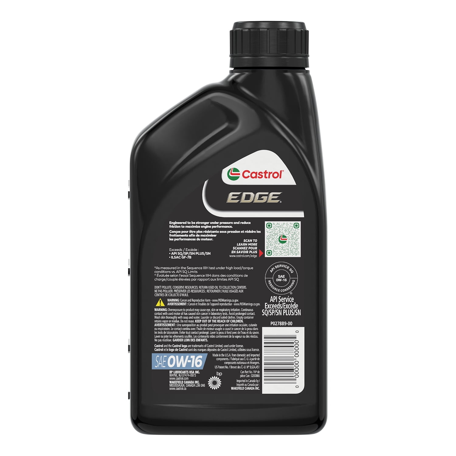 Castrol Edge 0W-16 Advanced Full Synthetic Motor Oil, 1 Quart