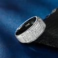 thumbnail image 5 of SFTING Men Wedding Band 925 Sterling Silver Men Rings Round Cut Wedding Rings for Men 5A CZ Size 9, 5 of 7