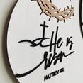 thumbnail image 5 of Bouanq 11.8 Inch Easter Wreath for Front Door - He is Risen Door Sign Wreath Wooden Easter Religious Sign for Wall Home Hanging Decoration for Wall Door Home Spring Easter Decorations, 5 of 5