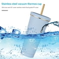 thumbnail image 1 of Copa De Vacío Taza de agua para coche de 750 ml, frascos de vacío de paja a prueba de fugas, taza de café de viaje (azul claro), 1 of 7