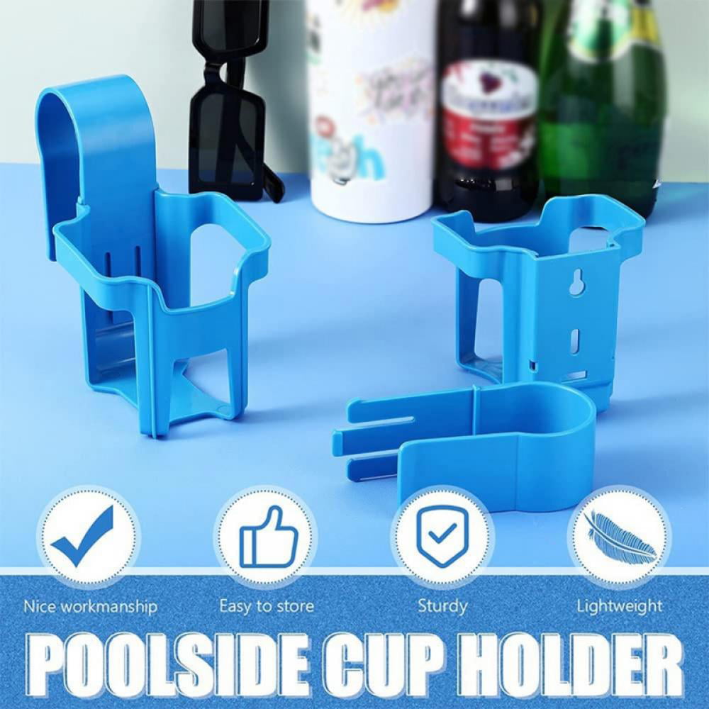 Poolside Cup Holder for Above Ground Pools, Pool Drinks Cup Holder for  Above Ground Pools, Pool Drink Holders for Party ONLY FITS 2 Inch or Less  Round