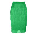 thumbnail image 6 of Elainilye Fashion Wrap Skirt Ladies Sexy Summer Casual High Waist Tassels Knee-Length Skirt,Green, 6 of 6