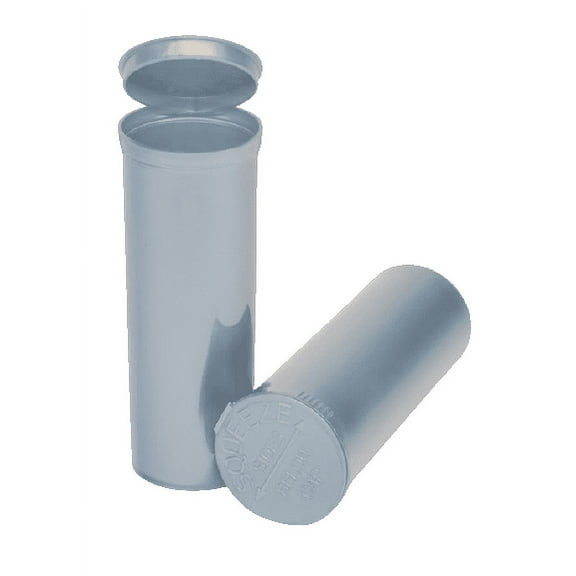 Philips Empty Prescription Pop Top Vial Made in USA Pack of 75 Dry Herb Containers with Child Resistant Solid Silver Color 60 Dram Medical Pharmacy Pill Bottles
