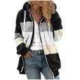 thumbnail image 1 of TQWQT Fleece Coats for Women  Faux Fur Jacket Coat Fuzzy Fleece Jacket Plus Size Zip Up Drawstring Sweatshirt Oversized Light Blue S, 1 of 5
