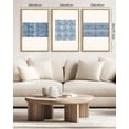 thumbnail image 2 of SHENIFY Large 24x36in3pcs Natural Framed Abstract Boho Art Framed Wood Blue White Grunge Geometric Wall Decor Minimalist Bohemian Bedroom Decor Canvas Prints, 2 of 7