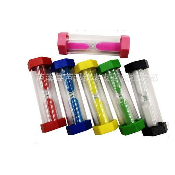 Temporizador de arena de plástico de 6 piezas, colorido, con temporizadores de 30 segundos, 1 minuto, 2 minutos, 3 minutos, 5 minutos y 10 minutos para juegos de aula, cocina y decoración de oficina