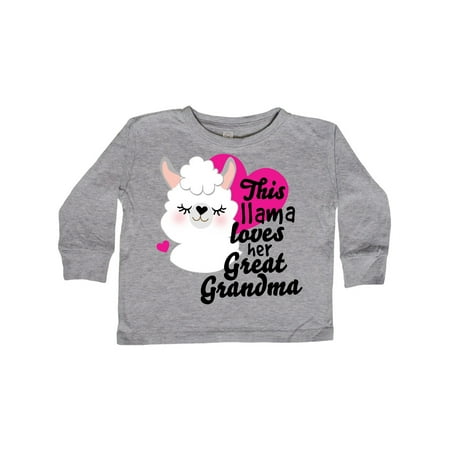 Valentines Day This Llama Loves Her Great Grandma Toddler Long Sleeve