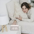 thumbnail image 3 of sruoe Alarm Clock, Digital Clocks, Clock Alarm Bedside, Clock Alarm Radio, Clock Alarm Digitalalarm, Mirror Digital Clock, Heavy Sleepers Alarm Clock, Wood, 3 of 4