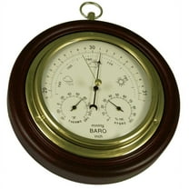 Ambient Weather WS-M0921THB 8" Cherry Finish Tan Dial Traditional Barometer with Temperature and Humidity