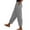 Black, variant on Bovemsi Women's Casual Pants Cotton And Linen Elastic Waistband High Pocket Side Buttons Nine Point Loose Straight Leg for Travel