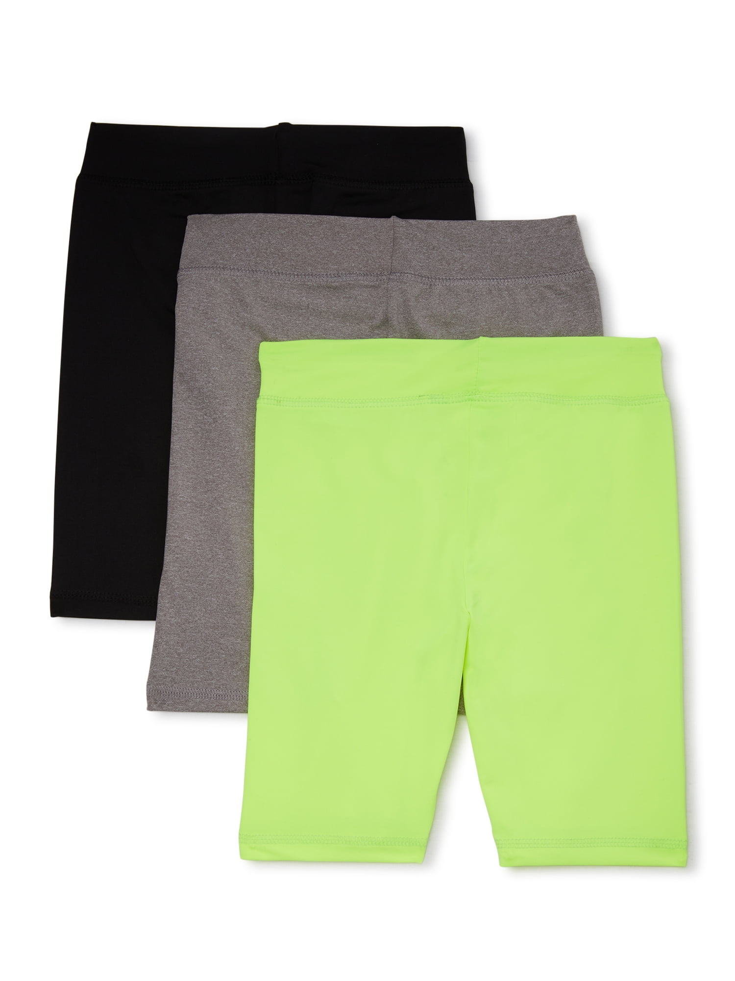 Hind Girls Active Bike Shorts, 3-Pack, Sizes 4-16 