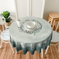 thumbnail image 6 of Silver Snowflakes Round Tablecloth 60Inch Christmas Winter Snow Table Cover with Xmas Tree Leaves Berry Table Cloth Heat Resistance Polyester Fabric for Kitchen Dining Camping Party Decor, 6 of 6