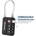 thumbnail image 5 of 2 Pack TSA Approved Travel Luggage Locks, Cable Combination Lock 3-Digit, Keyless Suitcase Padlocks, Weatherproof Padlock for Locker, Golf Bag, Gun Case, Backpack, Anti Theft, Easy Read Dials-Black, 5 of 7