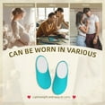 thumbnail image 7 of Rateoe Aqua Print Women's Men's Cotton Knit Slippers Lightweight Memory Foam Indoor House Shoes with Anti-Skid Sole-40/41, 7 of 7